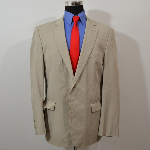 Zara Man 44R Sport Coat Blazer Suit Jacket Beige S